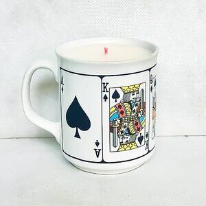 Playing Card Design Mug Candle